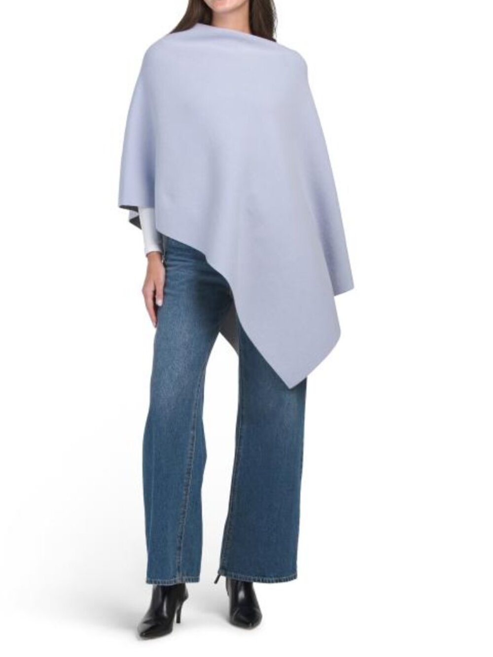 THEORY Wool And Cashmere Blend Draped Felted Poncho